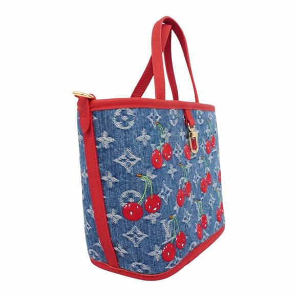 Louis Vuitton Denim Cherry Neverfull Inside Out BB LV x TM Murakami 2025 New - Picture 5 of 16